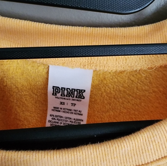 Victorias Secret PINK Sweatshirt Size XS Pullover Yellow/Maroon - Picture 4 of 6